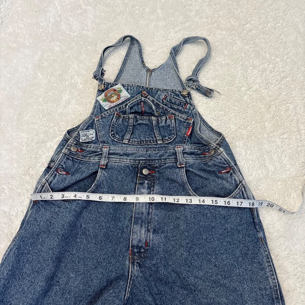 Womens Dalton Paris Denim Cotton Overalls OS Tomato Granola Grandma Utility Chic - Picture 6 of 8